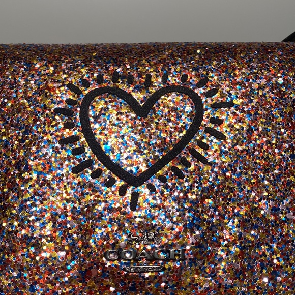 Coach x Keith Haring Hayden Foldover Glitter Crossbody Clutch Walle… - Picture 4 of 17